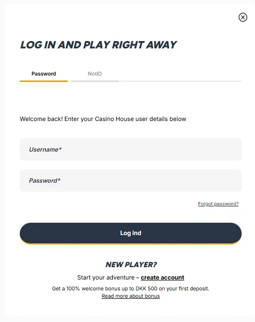 House Casino Registration